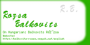 rozsa balkovits business card